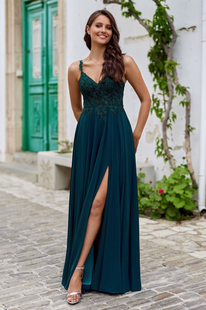 Lace applique A Line Evening Dress 0776 Sentani Boutique