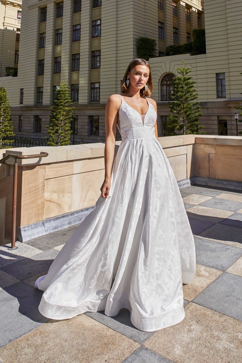 Train shops of a wedding dress