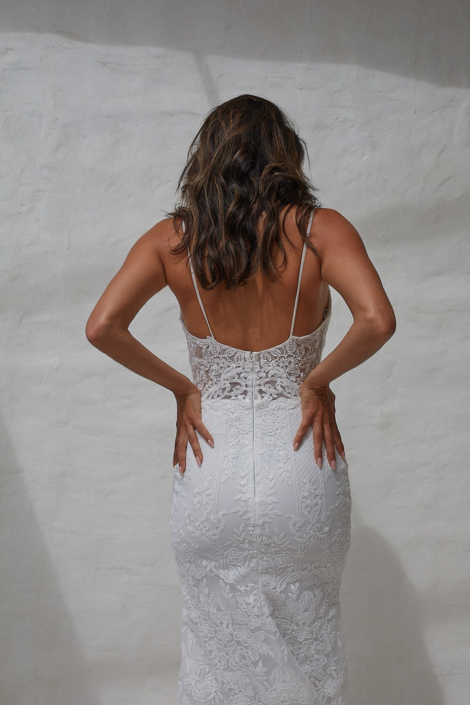 Ariel Fitted Sequin Wedding Dress - sample sale by Tania Olsen Designs