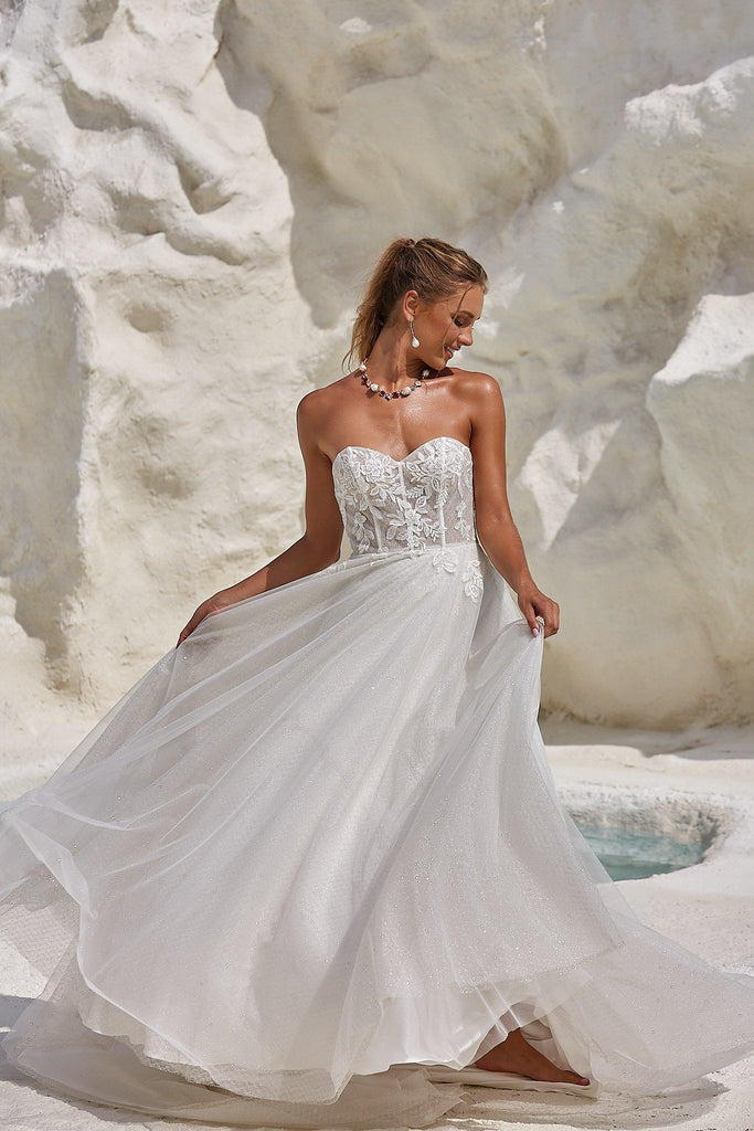 Lake Strapless A - line Wedding Dress - Sample Sale by Tania Olsen Designs