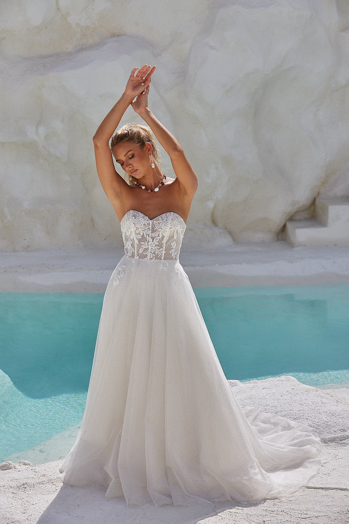 Lake Strapless A - line Wedding Dress - Sample Sale by Tania Olsen Designs