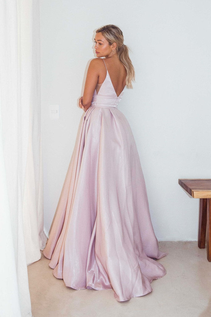 Leia Shimmer Satin Prom Gown – Sample Sale by Tania Olsen Designs