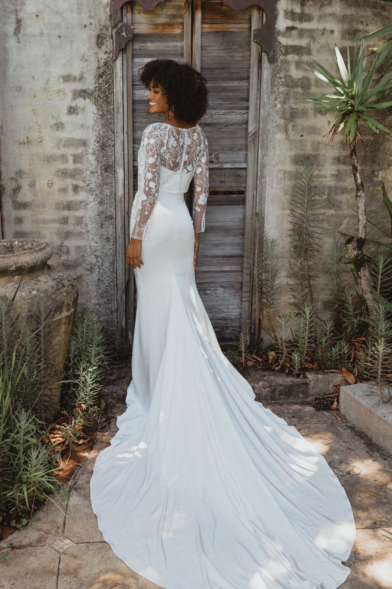 Milan Strapless Satin Train Wedding Dress – TC335 | Sentani Boutique